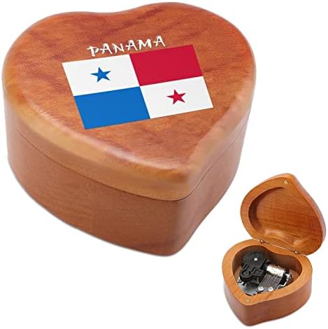 Знаме на дрвена музичка кутија во Панама, музички кутии Гроздобер дрво кутија за подарок