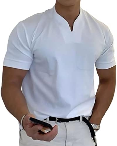 Мажите господари деловни маички со кратки ракави фитнес мускулна маица против вратот салата за модни тренинзи обични кошули