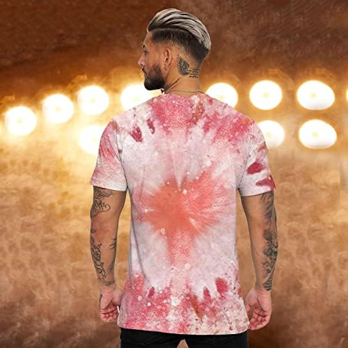 Zddo Mens Mairs Short Sneove Street street Rose Rose Print Hip Hop тренинг атлетски вратоврска боја, случајна летна спортска