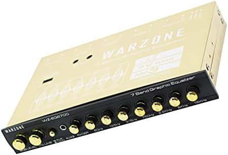 Warzone EQ6700 1/2 DIN 7 Audio Equio Equializer Eq w/Front, заден + под-излез, до 7V RMS на излез, злато-позлатени RCA конектори за најдобар аудио