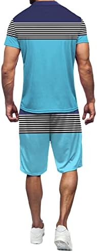 Jinинфе големини за мажи одговара на маицата со кратки ракави за кратки ракави, поставени летни 2 парчиња облека мажи од јаглен костум од
