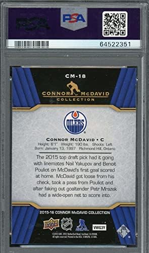 Конор МекДавид 2015 Горна палуба хокеј дебитант картичка RC #CM-18 оценета PSA 10