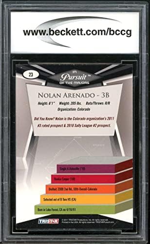 2011 Тристар Извршување #23 Нолан Аренадо дебитант картичка BGS BCCG 10 MINT+