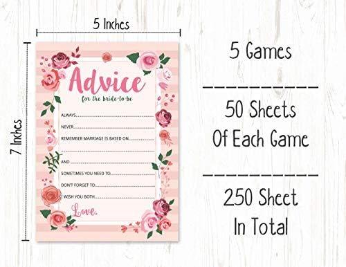 InkDotpot Floral Theme Theme Bachelorette Party Games Постави пакет од 5 забавни невестински игри за туширање