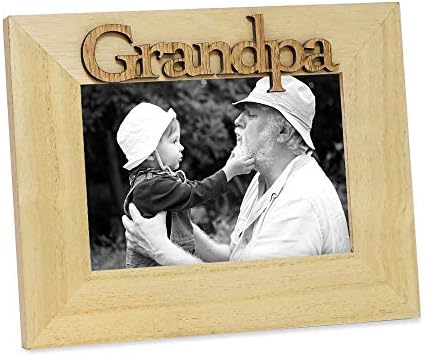 Исак Jacејкобс природно дрво сентиментални дедо рамка за слика, 4x6 инчи, фото подарок за дедо, папа, семејство, приказ на таблета, биро