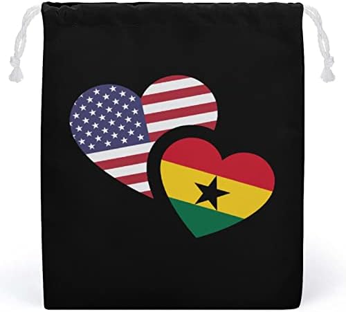 ГАНА Американско Знаме Платно Торба За Складирање Торба За Влечење За Повеќекратна Употреба Торбичка Торбичка Торба За Намирници За Домашно Патување