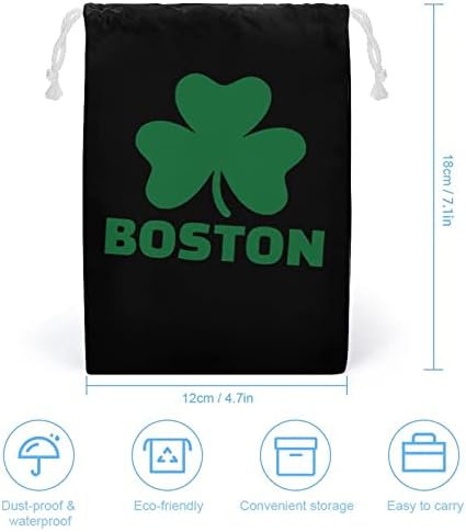 Бостон Шамрок Платно Торба За Складирање Еднократно Врвка За Влечење Торбичка Торбичка Торба За Намирници За Домашно Патување