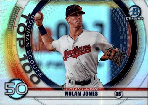 2020 Bowman Chrome Scouts Top 100 Refractors #BTP-50 Nolan Jones NM-MT Индијанци