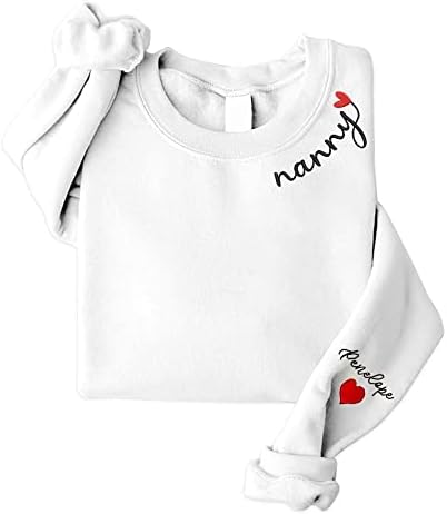 Изи Под Персонализирана баба и внуци Име Везена маичка, подарок за Нана Мими Гиџи Мамав Подарок