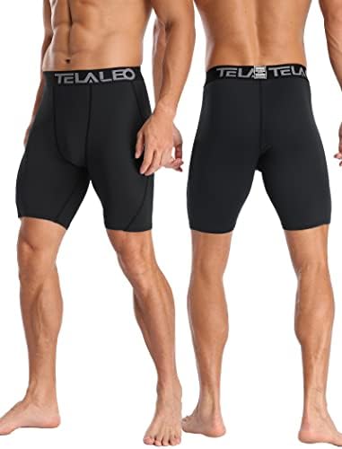 Телелео 5/6 пакет Компресија шорцеви мажи спандекс спортски шорцеви атлетски тренингот за извршување перформанси за изведба на долна облека