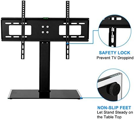 НЕРЃОСУВАЧКИ ЧЕЛИК Тв Ѕид Штанд Единица За Повеќето 32-55 Инчи Рамен Заоблени Телевизори, Тв Ѕид Штанд Монтирање ДО 40кг Навалување Висина Прилагодливи, Макс ВЕСА 400х60