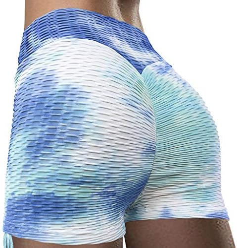 Shortsенски шорцеви за вежбање во боја, измешајте плен салата за јога панталони со високи спортови за кревање на задниот дел на половината
