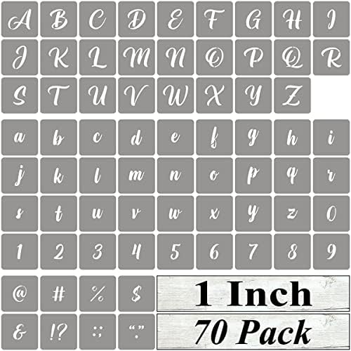 1 инчен азбучен буква матрици за сликарство - 70 пакувања и броеви на матрички шаблони со знаци за сликање на дрво, еднократно