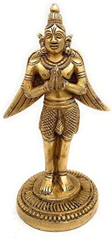 Месинг Бог, Гаруд Дев, статуа на статуата на Господ Вишну, Гаруда Идол за шоу-фигура Домашна декор Висина- 19 см