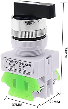 NYCR LAY37 22mm Rotary Switch 2/3 Позиција на копчето Ротари 1NO/1NC и 2NO ROTARY SWITCH SWITCH DPST SWITCH 660V UI 10A ITH