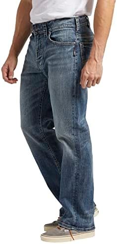 Сребрени фармерки копродукции машка Горди лабава се вклопуваат фармерки со права нозе