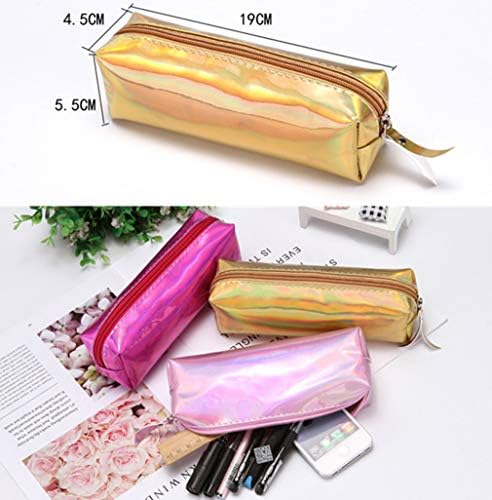 Wanyettly холографски молив кутија мултифункционална неверојатна држач за пенкало шминка козметика торба преносна водоотпорна торба со моливчиња за канцелариски тор