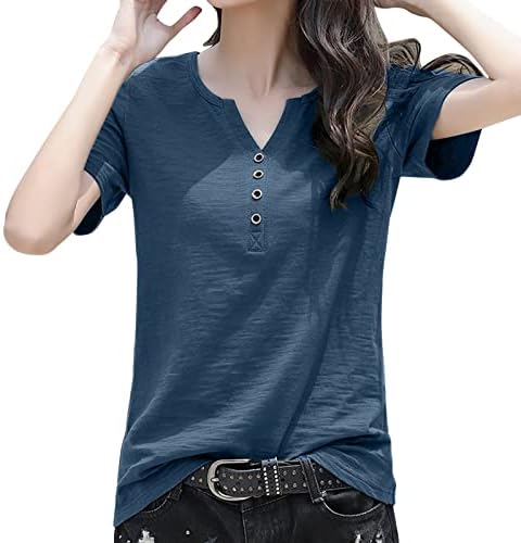 Женски летни врвови плус големина графички маички жени случајни дневни кошули v вратот кратки жени салон