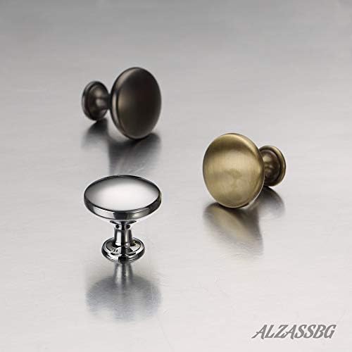 Alzassbg 25 пакувани копчиња за антички месинг од месинг, 1-1/8 инчи дијаметар кујнски кабинет хардверски тркалезни копчиња за ормани