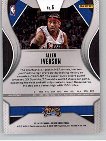 2019-20 Panini Prizm #6 Ален Ајверсон Филаделфија 76ерс во НБА кошаркарска трговска картичка