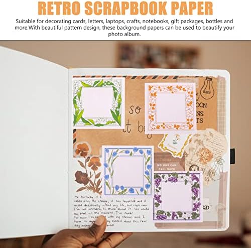 Sewacc Retro Decor Vintage StrapBook Haper Supplies DIY Journaling Supplies Декоративно хартија списание за списанија за DIY списанија Планери Фото рамка Пишување 4 сетови гроздобер декор