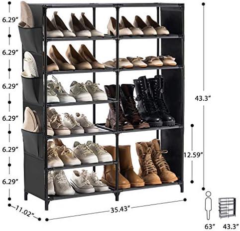 Решетката за чевли на Youdenova, 7 нивоа за складирање на багажникот за влегување во плакарот, голема полица за чевли, организатор