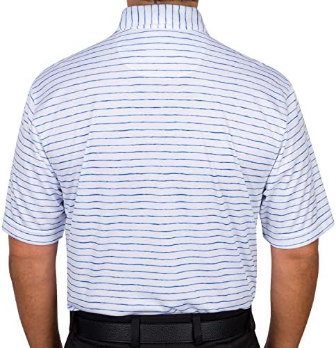 Greg Norman Performance Golf Polo Bulter Moid Moft Touch Опуштено вклопување | Играјте суво | УПФ заштита мажи Поло | Голф кошула