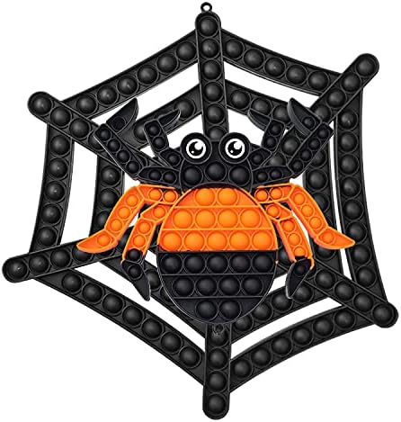 Popper Fidget Spider & Web Toy For Kids ， Притиснете го пукањето-меурчиња олеснување на играчки за момчиња за девојчиња ， стиснете