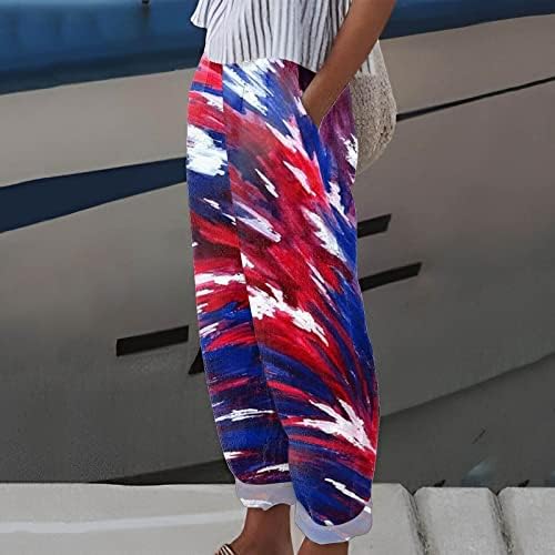 Облека за жени од плажа во Миашуи Европски и американски 2023 лето нови жени печатени широки панталони за нозе обични панталони за жени