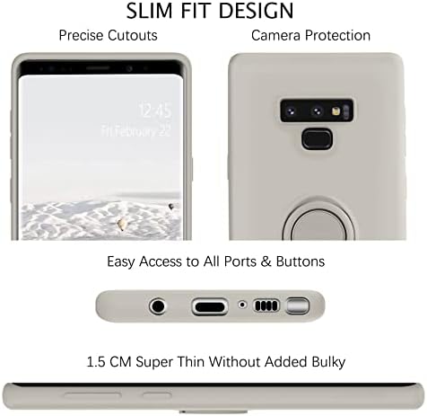 Теласо Samsung Galaxy Note 9 Случај, Тенок Течен Силикон | Kickstand со Држач За Прстен од 360° | Поддршка За Држач За Автомобил
