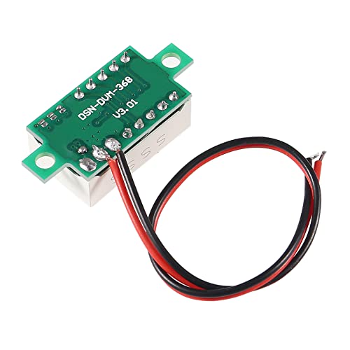 Тестер за напон на напон DIITAO 6PCS, мини дигитален тестер за мерач на волтметар 0,36 2 жица DC 4.5-30V сина/црвена/зелена LED дисплеј тестер за напон DC волт метар 3 бои