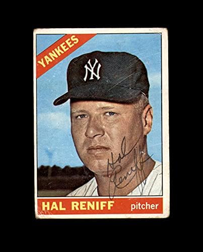 HAL RENIFF HAND потпишан во 1966 година Topps New York Yankees Autograph