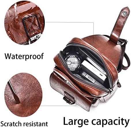 Cuicanshang Sling Tagn For Men Crossbody, машка торба за гради, гроздобер PU кожен ранец велосипедизам, против гребење