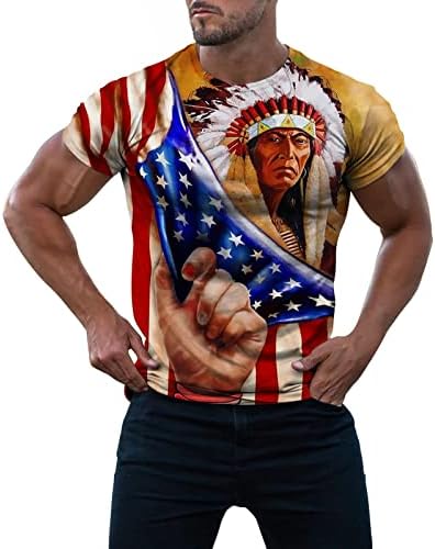 Летни мажи маички Американски ден гроздобер знаме во САД маица високи маички кошули