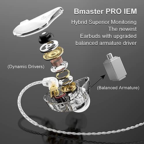 Монитори во увото на Basn, троен возач на Bmaster Hifi Stereo бучава со изолација со засилен бас за музичари сцена/аудио снимање