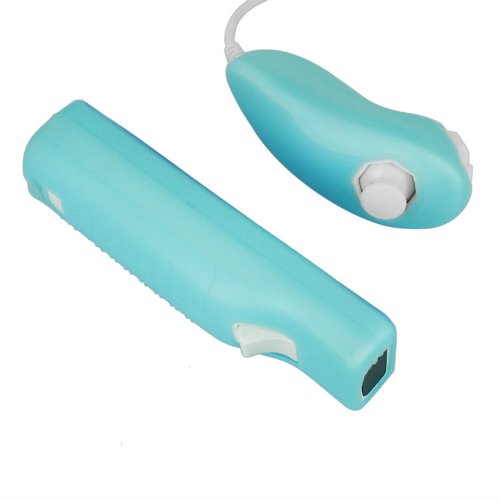 Ефорбади силиконска кожа мека кутија за Nintendo Wii Remote и Nunchuk, Blue