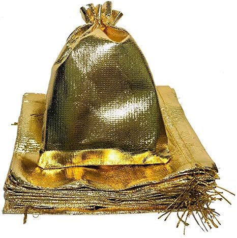 Зенва 100 парчиња Чанти за Врвки 5х7 Инчи Тешки Торбички За Златен Накит Закуски Кеси За Бонбони За Украсување На Годишнината Свадба Роденден Божиќ Забава За Благода?