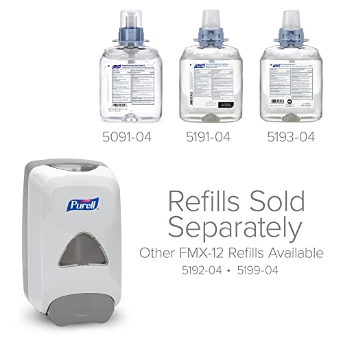 Purell FMX-12 Push-стил Sanitizer Sanitizer Fonam Dispenser, White, Dispenser за 1200 ml Purell FMX-12 Sanitizer Fonam Refill-5120-06