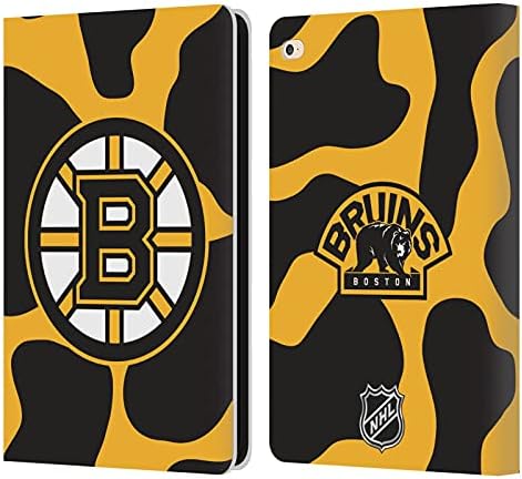 Дизајн на глава за глава официјално лиценциран NHL Plain Boston Bruins кожа на паричникот на паричникот, корица, компатибилен со Apple
