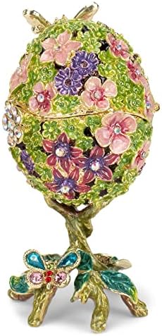 Куќата градина рака насликана метална емајл шарка кутија украсен накит прстен Организатор гроздобер колекционерска фигура кутија за чување со кристали