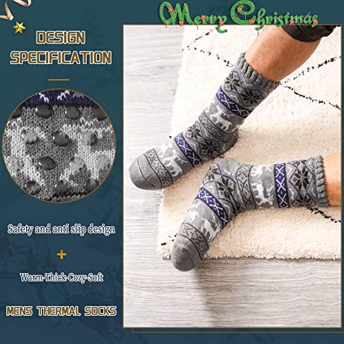 Машки Руно Наредени Пријатни Екстра Дебели Чорапи Со Влечки Зимски Нејасни Домашни Чорапи За Спиење