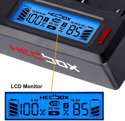 Hedbox RP-DC50/BPA60-Двојна LCD полнач за батерии за Canon BP-A30, A60 и Hedbox HED-A60