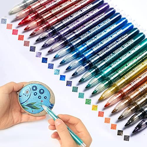 ZSCM 21 бои акрилни сјајни маркери бои пенкала, маркери за пенкала за карпи металик уметност маркер за деца возрасни картички правејќи