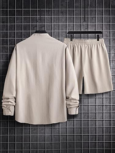 Lubose Облека со две парчиња за мажи мажи со половина кошула и шорцеви