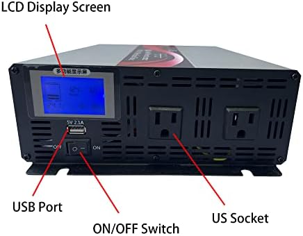 KRXNY 4000w Исклучена Мрежа Чист Синусен Бран Моќ Инвертер 24V DC ДО 120V AC 60HZ СО LCD Дисплеј USB Порта