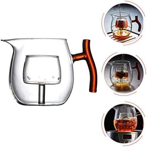 Lifkome чиста стаклена чајник со инфузер, боросиликатно стакло чајник, боросиликатен стаклен чајник, инфузер за чај од 500 мл, котел за преносен
