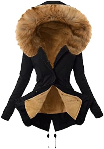 Нокмопо руно јакна женски дами палто женски зимски топло густо јакна со аспираторски мантил женски зимски палта