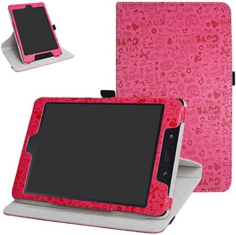 ZenPad Z8s ZT582KL / Z8 ZT582KL-VZ1 Rotating Case,Mama Mouth 360 Degree Rotary Stand with Cute Pattern Cover for 7.9 Asus ZenPad Z8s ZT582KL / Z8 ZT582KL-VZ1 Android 7.0 Tablet,Rose Red