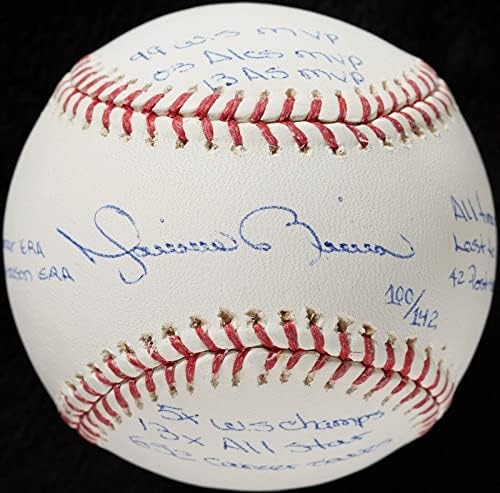 Прекрасната Маријано Ривера потпиша силно испишан статиран Бејзбол Штајнер - Автограм безбол