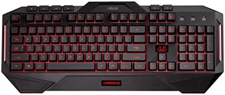 Тастатура за игри Asus Cerberus | Високо издржлива, долготрајна тастатура за игри со компјутер | Прекинувачи за куполи | Splash-доказ и анти-лизгање